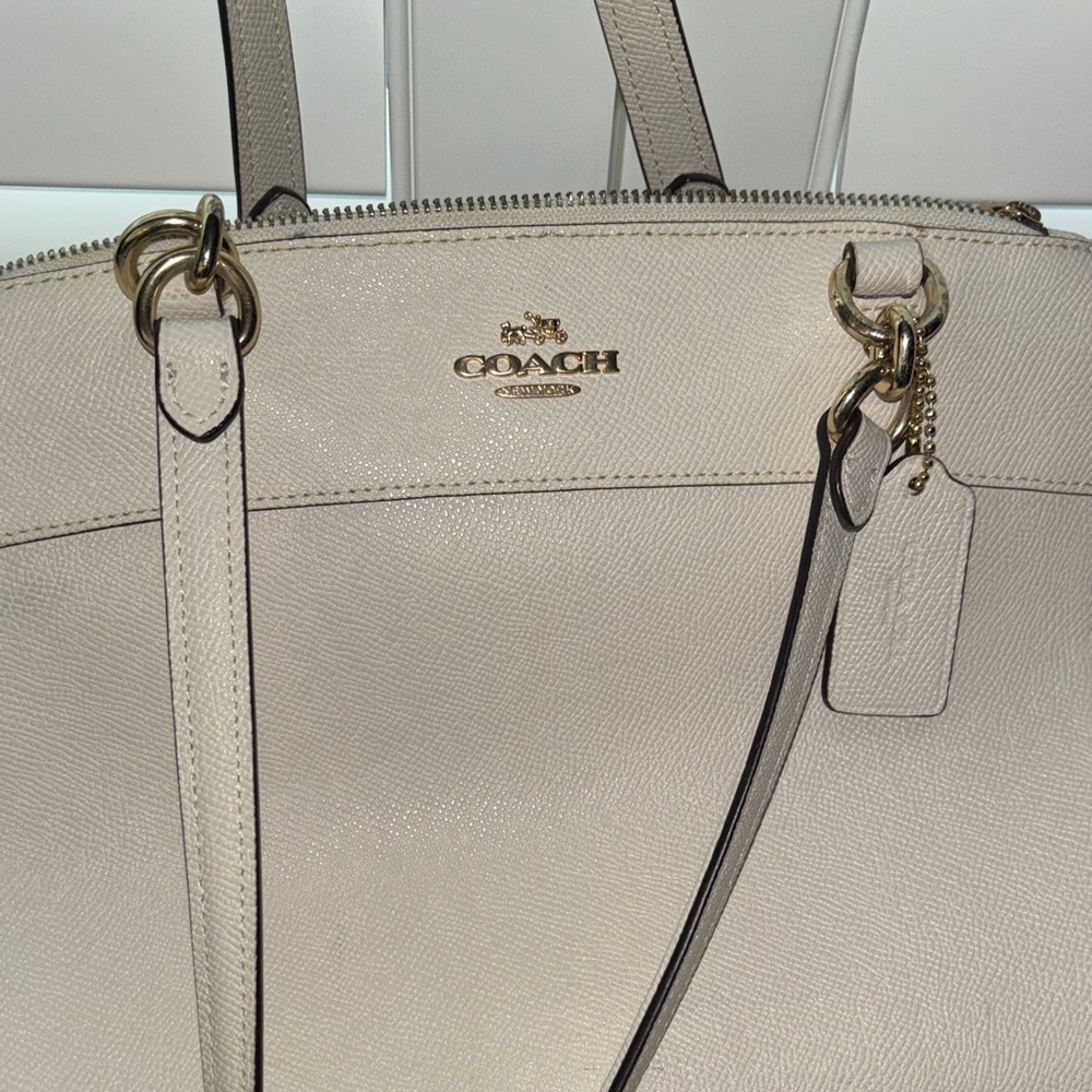 Coach Pebbled Leather Tote in Light Gray - Picture 3 of 3